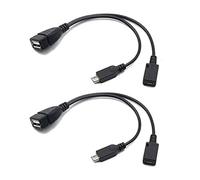 Paquete de 2 Cables OTG de Repuesto para Fire Stick 4K, Amazon Fire TV, Compatible con Samsung Galaxy, LG, teléfono Android, Tablet, Micro USB con alimentación Micro USB
