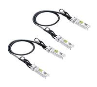 Paquete de 2 cables SFP+ DAC Twinax de 0.3 metros (1 pie), 10G SFP+ a SFP+ cable pasivo de conexión de cobre de conexión directa para Cisco, Ubiquiti UniFi, TP-Link, Netgear, D-Link, Zyxel, Mikrotik y