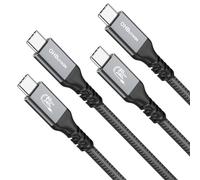Paquete de 2 cables USB 4 de 80 Gbps para cable largo Thunderbolt 4, ancho de banda de 120 Gbps para monitor USB C de carga rápida de 16K/Dual 8K, 240W para Thunderbolt 4/3, iPhone 16/15, MacBook Pro