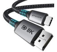 【Paquete de 2】Cables USB C DisplayPort 1.4 8K@60Hz Stouchi 4K@144Hz/120Hz 5K@60Hz 2K@240Hz Thunderbolt 3 a DisplayPort HBR3 32.4Gbps Tipo C DP 1.4 para M1 MacBook Pro 2021 Mac Mini 2M Certificado VESA