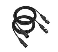 Paquete de 2 Cables XLR Redes Protectoras de Tejido de Enchufe Chapado en Oro de 10 Pies para Mezclador de Micrófono Estudio de Grabación Cable XLR Macho a Hembra Blindado para Altavoces
