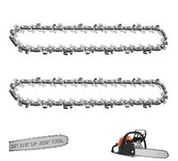 Paquete de 2 cadenas de motosierra de 20 pulgadas, 72 eslabones de transmisión, calibre de 0.50 pulgadas, paso de 3/8 pulgadas, cadenas de repuesto de 20 pulgadas para Husqvarna 455 Rancher, Poulan