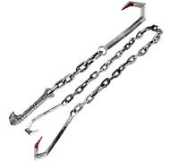Paquete de 2 cadenas de plástico con gancho de carnicero falso, cadena de esposas de Halloween para Halloween, cosplay, accesorios de disfraz