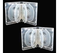Paquete de 2 cajas de almacenamiento de CD con capacidad para 10 discos, funda de plástico para CD y DVD, organizador de discos de juegos Blu-ray, protección contra arañazos (blanco)