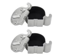 Paquete de 2 Cajas de Colección de Metal My First Curl and My First Tooth Caja de Recuerdos de Elefante con Cojín de Terciopelo Azul en el Interior Caja de Almacenamiento con