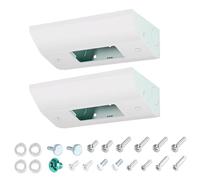 Paquete de 2 cajas de salida de perfil bajo para debajo del gabinete, tomas eléctricas delgadas para debajo del gabinete, fácil de instalar, estructura de metal resistente, excelente revestimiento en