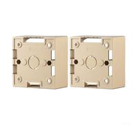 Paquete de 2 cajas montadas en la pared de 86 x 86 x 52 mm, caja trasera Ethernet de PVC para placas frontales, gestión segura de cables, red organizada, gris, dorado, negro y blanco (oro-52 mm)