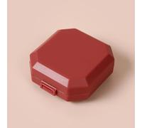 Paquete de 2 cajas pequeñas de medicina portátil, mini pastillero diario, conveniente resistente a la humedad, 6 compartimentos para vitaminas, suplementos, tabletas, aceite de pescado (rojo)