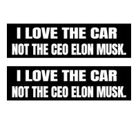 Paquete de 2 calcomanías de almizcle con texto en inglés "I Love The Car Not The CEO Musk", calcomanías antiElon was Crazy Calcomanías divertidas para arrepentimiento (cuadrado de 10.8 x 3 pulgadas)