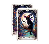 Paquete de 2 calcomanías de cartas de tarot One More Spooky Chapter - Witchy Vibes - Lector de libros adicto a los libros - 5 pulgadas en el lado más largo - Vinilo de alta calidad - para coches,