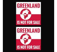 Paquete de 2 calcomanías de Groenlandia no está a la venta, calcomanías de apoyo a Groenlandia, calcomanía de vinilo impermeable para parachoques de coche, laptop, equipaje, ventana de pared (mapa)