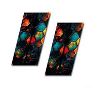 Paquete de 2 calcomanías impermeables para el pilar B del coche, mejora tu vehículo con calcomanías de diseño de panal (E)