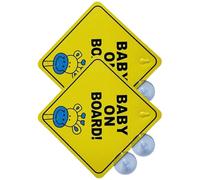 Paquete de 2 calcomanías para coche de bebé, diseño altamente reflectante, señal de advertencia de polipropileno para nuevos padres y bebés en señal de noche