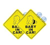 Paquete de 2 calcomanías para coche de bebé, diseño altamente reflectante, señal de advertencia de polipropileno para nuevos padres y bebés en señal de noche