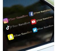 Paquete de 2 calcomanías personalizadas para redes sociales 3D UV DTF pegatinas de transferencia personalizada nombre de usuario logotipo marca calcomanías de vinilo personalizadas para automóviles