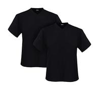 Paquete de 2 Camisetas con Cuello en V de Color Negro Oversize Adamo, 2xl-10xl:4XL