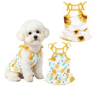Paquete de 2 camisetas para perro, sin mangas, bonito chaleco de perro con estampado de girasol y piña para perros pequeños y medianos, camiseta sin mangas suave y transpirable para cachorros, ropa de
