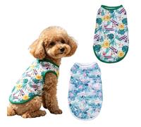 Paquete de 2 camisetas para perros sin mangas, bonito chaleco de perro con estampado de girasol y piña para perros pequeños y medianos, camiseta sin mangas suave y transpirable para cachorros, ropa de