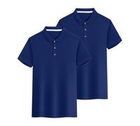 Paquete de 2: Camisetas Polo para Mujeres Reino Unido Ligeras que Absorben la Humedad de Manga Corta Polos Informales Color Sólido 3 Botones Transpirables Tops de Trabajo de Secado Rápido Camisetas