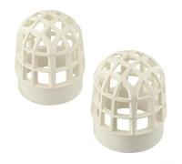 Paquete de 2 campanas protectoras de ventilación de PVC transparentes caminos de drenaje y reducción de riesgos de inundación (para 75 mm)