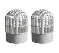 Paquete de 2 campanas protectoras de ventilación de PVC transparentes caminos de drenaje y reducción de riesgos de inundación (para 110 mm)
