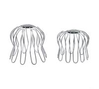 Paquete de 2 canalones para tamiz de hierro galvanizado de hojas para 75-85 mm y 90-100 mm, filtro de canalón de lluvia, protector de drenaje de techo, recogedor de escombros de jardín, balcón, garaje
