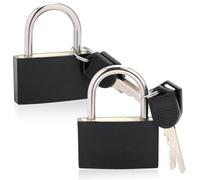 Paquete de 2 candados grandes para casillero, candado de almohadilla resistente de 42 mm con llave, candado negro impermeable con llave igual para gimnasio para uso en interiores y exteriores