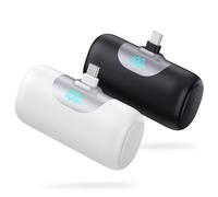 [Paquete de 2] Cargador portátil de 5500 mAh para iPhone 17/16, pantalla LCD USB C Mini Power Bank, PD de carga rápida tamaño lápiz labial paquete de batería para iPhone 17/16/15 Pro Max, Samsung