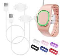 Paquete de 2 cargadores compatibles con Magic Band Plus y 6 candados, cargador de repuesto de 3.3 pies solo compatible con Disney-Magic Band+, protectores de clips de seguridad multicolor