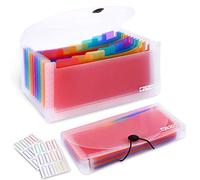 Paquete de 2 carpetas expansibles de acordeón de 13 bolsillos para almacenamiento de facturas/recibos/tarjetas/cupones/billetes