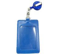 Paquete de 2 carretes retráctiles impermeables de doble cara con clip para cinturón retráctil de 76 cm para identificación de trabajo (azul)