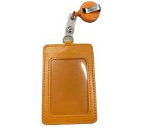 Paquete de 2 carretes retráctiles impermeables de doble cara con clip para cinturón retráctil de 76 cm para identificación de trabajo (naranja)