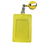 Paquete de 2 carretes retráctiles impermeables de doble cara con clip para cinturón retráctil de 76 cm para identificación de trabajo (amarillo)