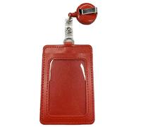 Paquete de 2 carretes retráctiles impermeables de doble cara con clip para cinturón retráctil de 76 cm para identificación de trabajo (rojo)