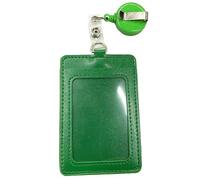 Paquete de 2 carretes retráctiles impermeables de doble cara con clip para cinturón retráctil de 76 cm para identificación de trabajo (verde)