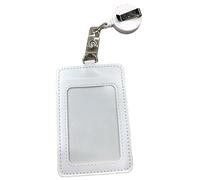 Paquete de 2 carretes retráctiles impermeables de doble cara con clip para cinturón retráctil de 76 cm para identificación de trabajo (blanco)