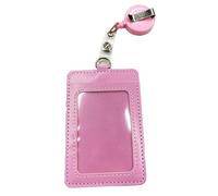 Paquete de 2 carretes retráctiles impermeables de doble cara con clip para cinturón retráctil de 76 cm para identificación de trabajo (rosa)