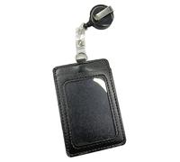 Paquete de 2 carretes retráctiles impermeables de doble cara con clip para cinturón retráctil de 76 cm para identificación de trabajo (negro)