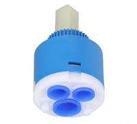 Paquete de 2 cartuchos de cerámica de 40 mm para grifo mezclador de ducha, compatible con grifos de lavabo de baño, cascada y grifos de diseño, rotación de 45° (azul)