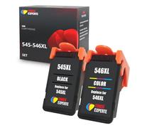 Paquete de 2 cartuchos de tinta 545XL 546 XL compatibles con impresoras Canon PIXMA - 545XL negro y 546XL color de alto rendimiento, repuesto para MG2550, MG2450, MG2550, MG2555, MG2455, MG2950