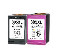 Paquete de 2 Cartuchos de Tinta de Rendimiento 305XL para HP 305 305XL Compatible con HP 2700 2710 2720 2722 Plus 4100 4120 4130 6000 6010 6020 6032 Pro 6400 6420 - Negro y Tricolor