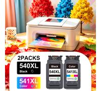 Paquete de 2 cartuchos de tinta de repuesto PG-540XL CL-541XL para Canon TS5150 TS5151 MG3650 MG3650S MG3600, compatibles con MG4250 MG3350 MX475 MX530 Impresoras en negro y color