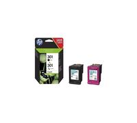 Paquete de 2 cartuchos de tinta original HP 301 negro y tricolor (N9J72AE) para HP Envy 4505, DeskJet 1050/1512/2548/3057A