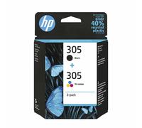 Paquete de 2 cartuchos de tinta originales HP 305, negro y tricolor (6ZD17AE)