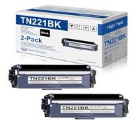 Paquete de 2 Cartuchos de tóner Negro TN-221 TN221BK de Repuesto para Impresora Brother TN221 TN-221BK HL-3140CW HL-3170CDW MFC-9130CW MFC-9330CDW