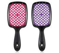 Paquete de 2 cepillos para el cabello, ventilados, húmedos y secos, cepillo para desenredar rápidamente el cabello para ducha, para mujeres y hombres, cabello rizado, liso, grueso, accesorios de viaje