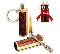 Paquete de 2 cerillas permanentes, Llavero de pedernal, iniciador de Fuego de Metal, Impermeable, de Emergencia, for Acampar al Aire Libre y Sobrevivir.