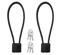 Paquete de 2 cerraduras de cable de acero con grillete largo para armas de fuego, bicicletas, taquillas de gimnasio, unidades de almacenamiento, cables de seguridad de aleación resistente con 4 llaves