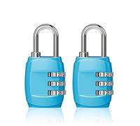 Paquete de 2 cerraduras de combinación pequeñas de 1.2 pulgadas, cerradura combinada de 3 dígitos para equipaje, cerradura pequeña impermeable de aleación de zinc con código para taquilla de gimnasio