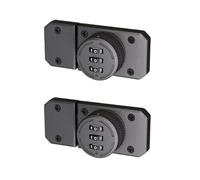 Paquete de 2 cerraduras de gabinete de aleación de zinc, cerradura de contraseña, combinación de 3 dígitos, pestillo de seguridad a prueba de ladrones para puerta de dormitorio, armario (gris, 8 x 3,8